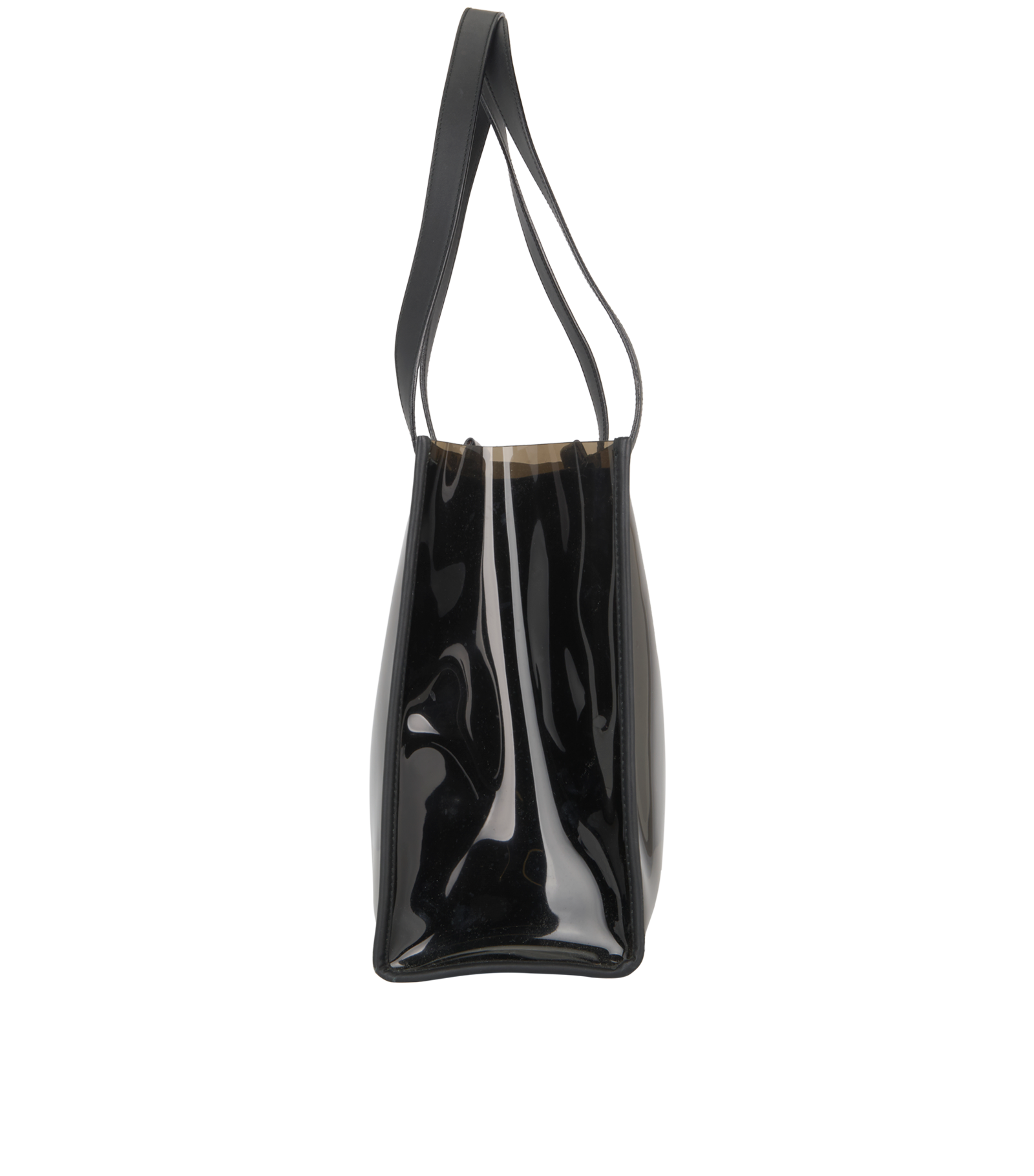 Double-Layer Tote, &pound;150, Handbags, Black, Canvas/PVC, Bottom view